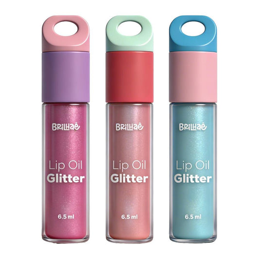Lip Oil - Brilhaê - Glitter 6,5ml c/ Acessório