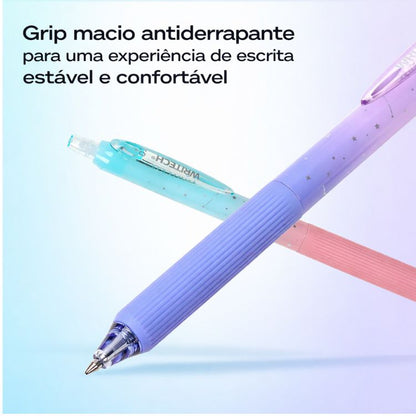 Caneta Gel Retrátil Nebula Writech 0.7mm Tinta Azul W-0163