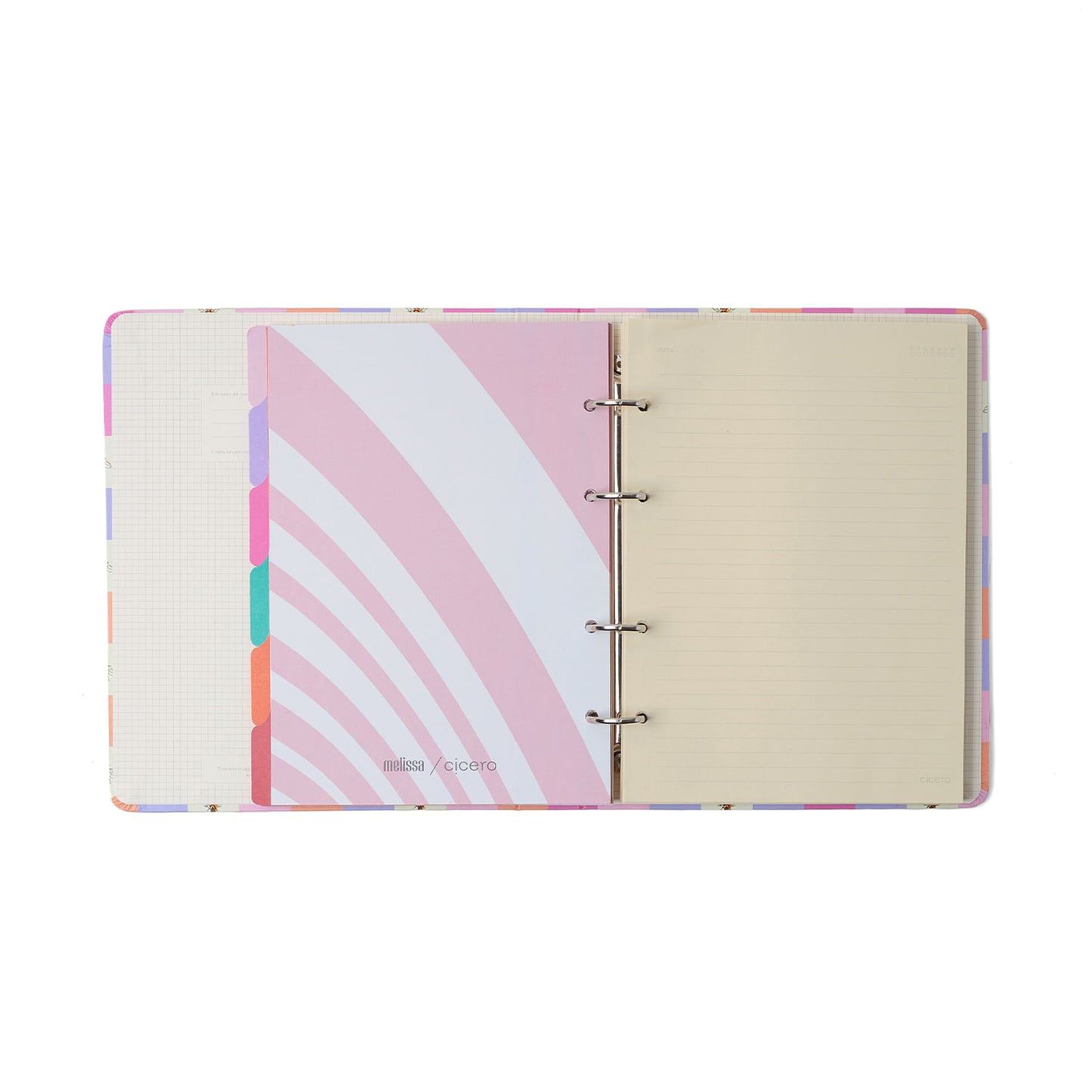 Caderno Criativo Argolado - Cícero - Melissa Mini Bloomy Chocolate - Pautado 17x24