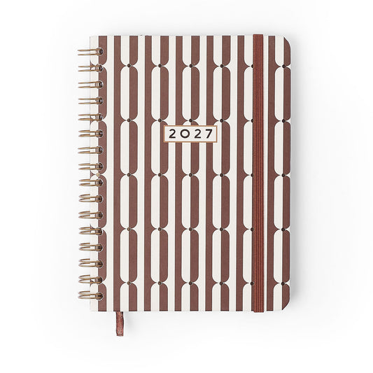 Agenda Planner Wire-o 2027 - Cícero - Veredas Marrom - Semanal Anotações A5