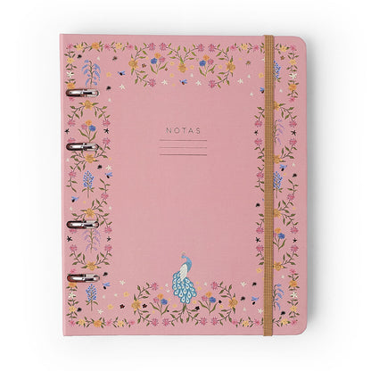 Caderno Criativo Argolado - Cícero - Relicário Secreto Coral - Pautado 17x24