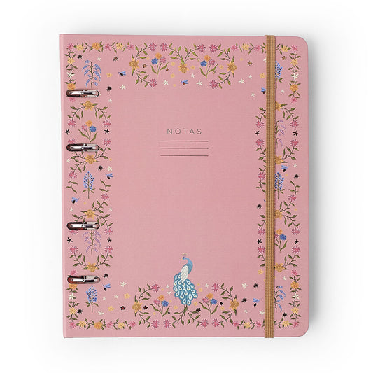 Caderno Criativo Argolado - Cícero - Relicário Secreto Coral - Pautado 17x24