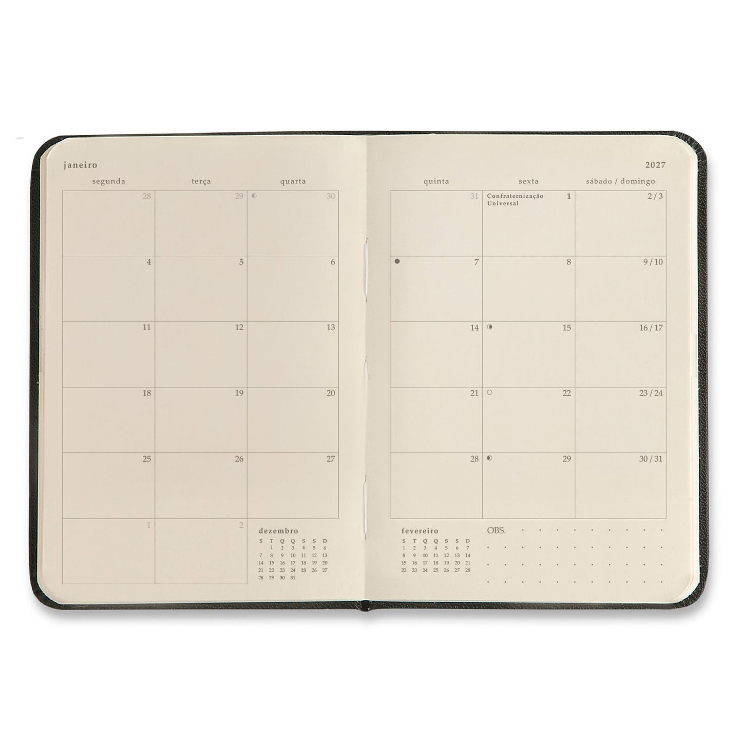 Agenda Planner 2027 - Cícero - Clássica Preta - Semanal 9x13