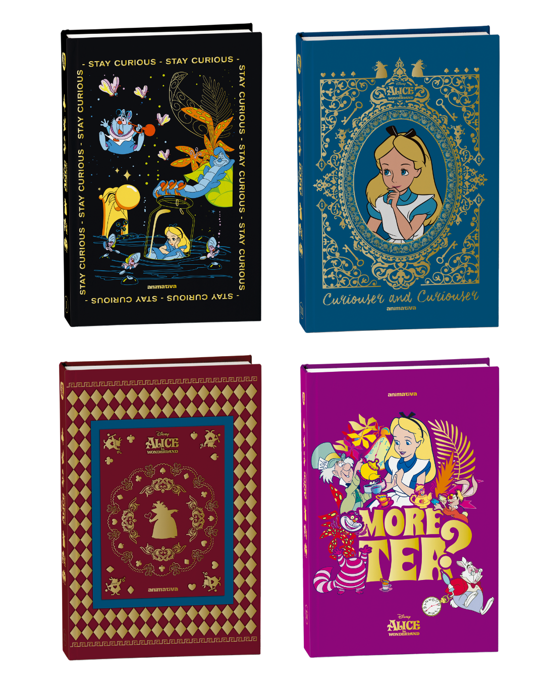 Caderno Colegial Alice in Wonderland Costurado 160 Folhas Animativa