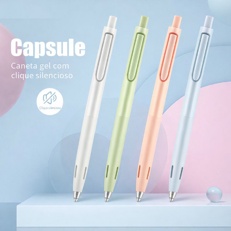 Caneta Gel Retrátil Writech Space Up 0.5mm Tinta Preta W-0154