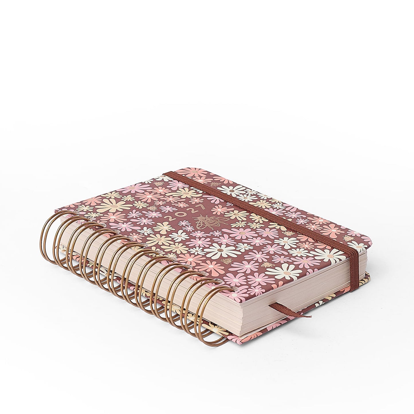 Agenda Planner Wire-o 2027 - Cícero - Melissa Mini Bloomy Chocolate - Diária 11,5x16