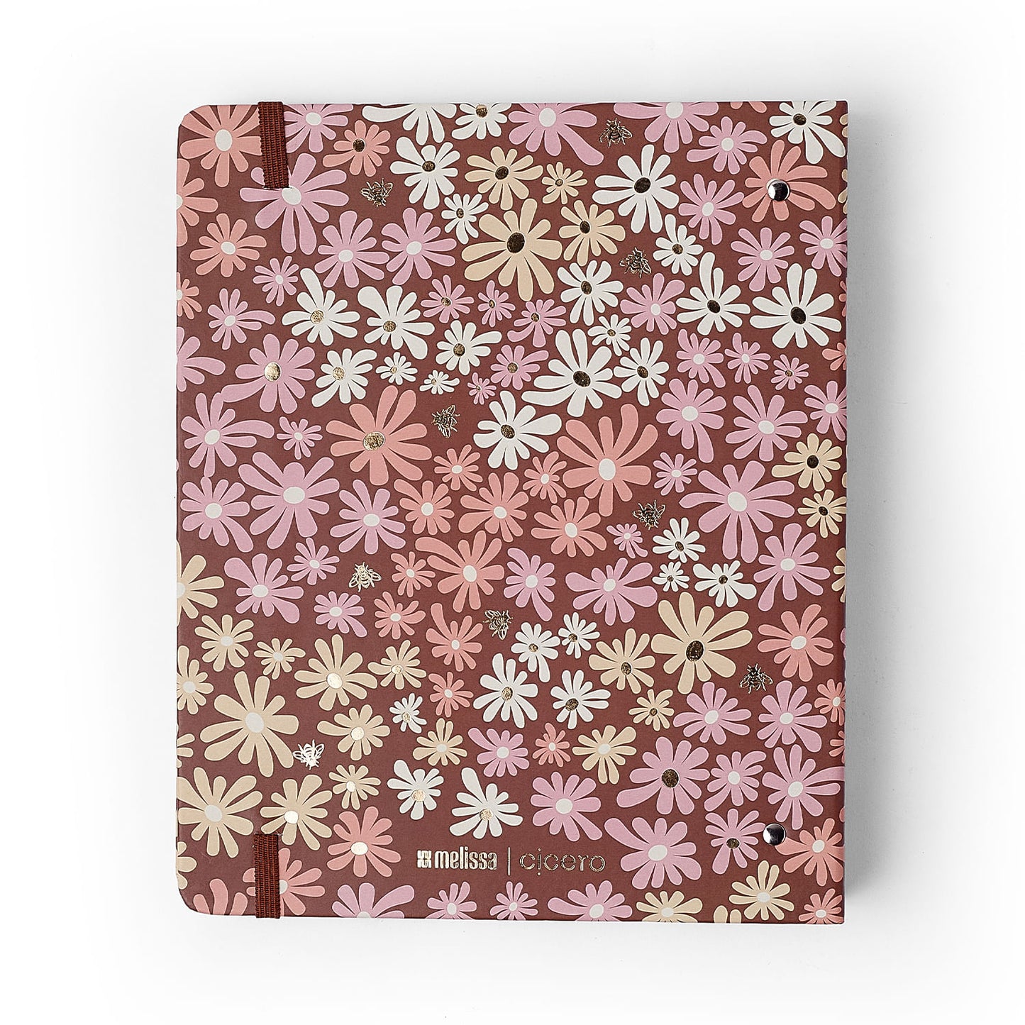 Caderno Criativo Argolado - Cícero - Melissa Mini Bloomy Chocolate - Pautado 17x24