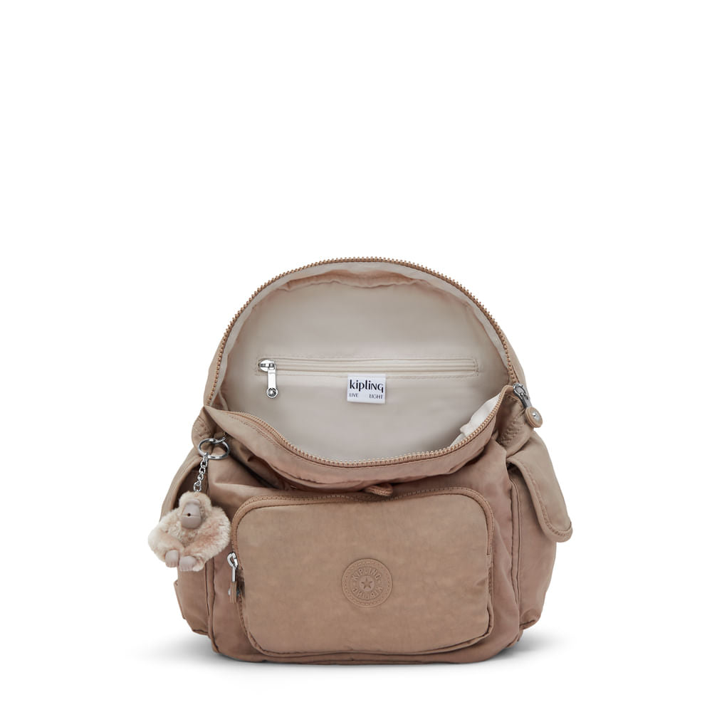 Mochila - Kipling - City Pack S - Tan Beige - lateral