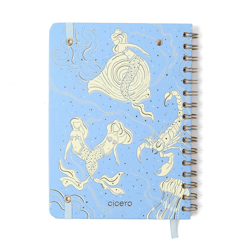 Planner Wire-o 2026 - Cícero - Origens - Semanal Anotações A5 - Áqua Azul