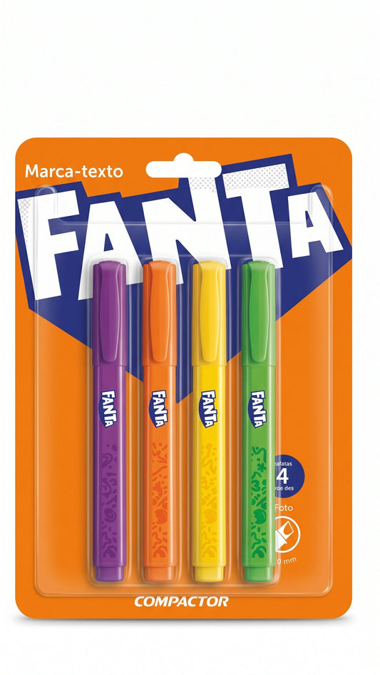 Marca Texto - Compactor - Destaq Fanta c/ 4 cores