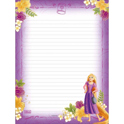 Caderno Colado Papel de Carta Princesas 50F - Tilibra