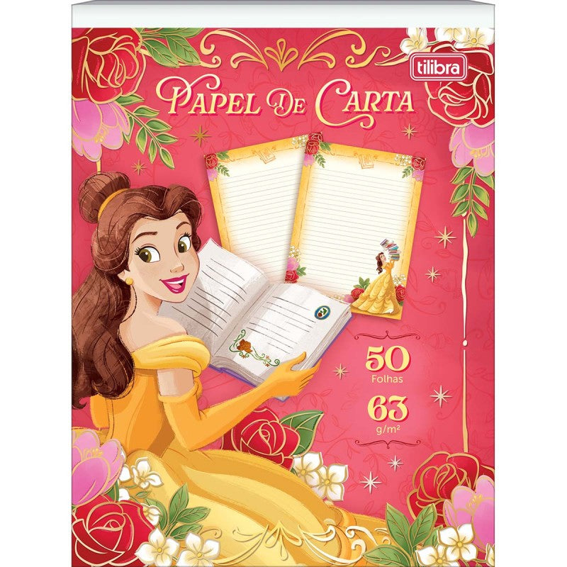 Caderno Colado Papel de Carta Princesas 50F - Tilibra