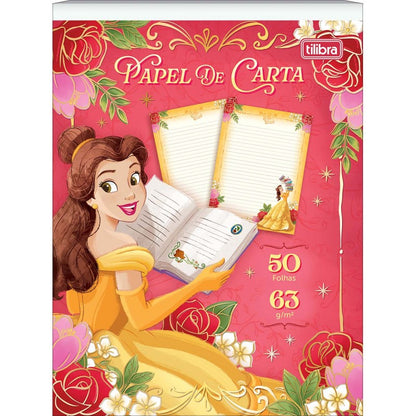 Caderno Colado Papel de Carta Princesas 50F - Tilibra