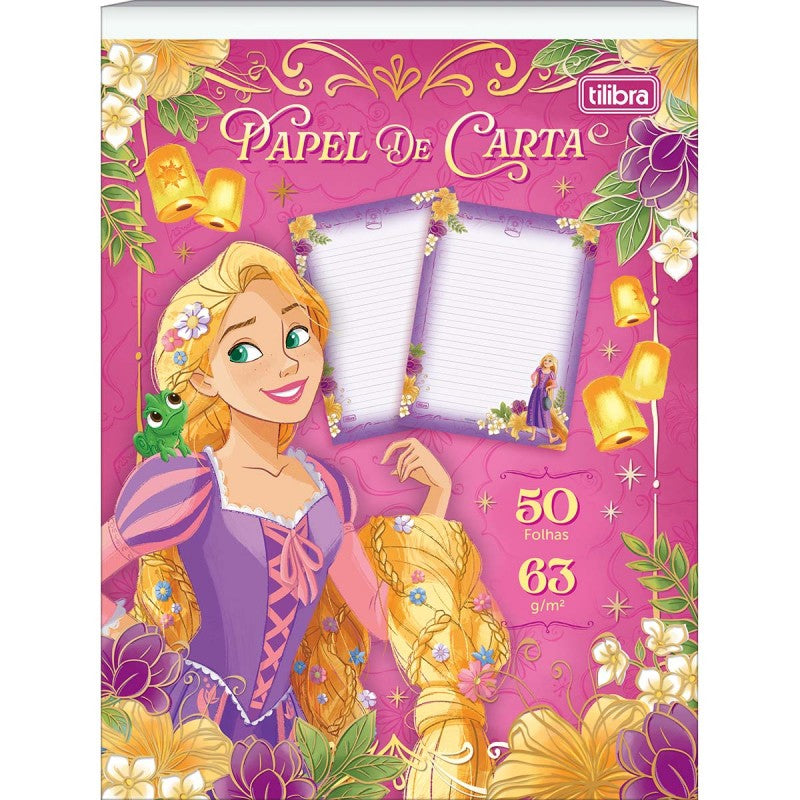 Caderno Colado Papel de Carta Princesas 50F - Tilibra