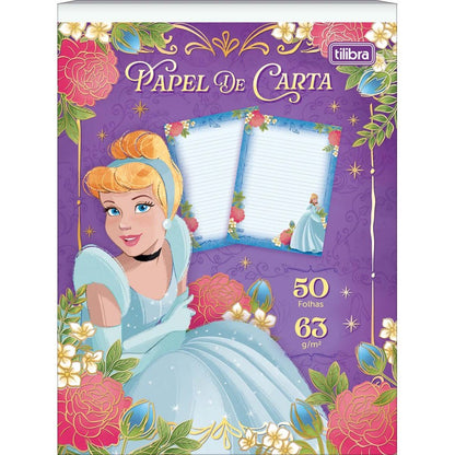Caderno Colado Papel de Carta Princesas 50F - Tilibra