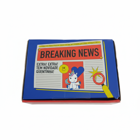 Caixa de papelaria unicórnio com fundo profissional