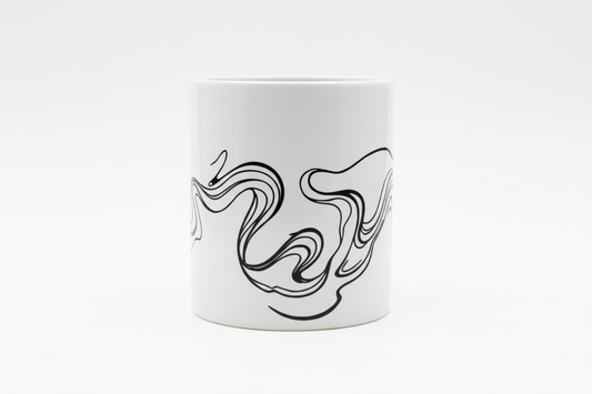 Caneca com arte em ondas