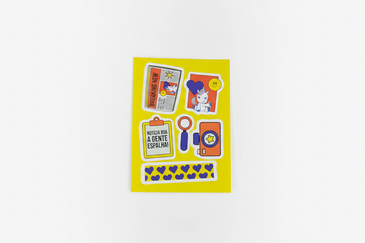 Cartela de adesivos fundo limpo
