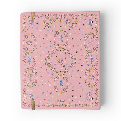 Caderno Criativo Argolado - Cícero - Relicário Secreto Coral - Pautado 17x24