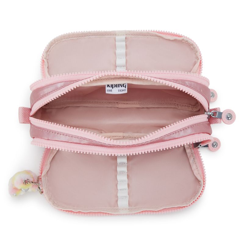 Estojo Kipling Gitroy Rosa Bronze Pink Met