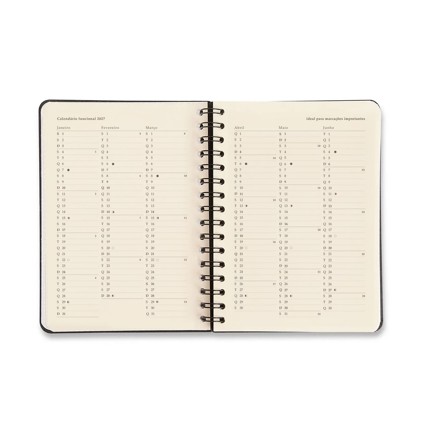 Agenda Planner Wire-o 2027 - Cícero - Petit Passeio - Semanal Anotações A5