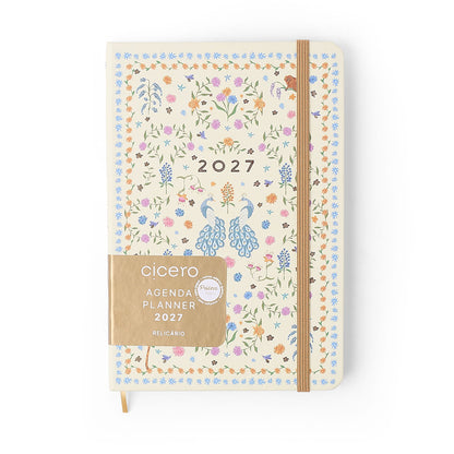 Agenda Planner 2027 - Cícero - Relicário Realeza Off White - Semanal Anotações 14x21