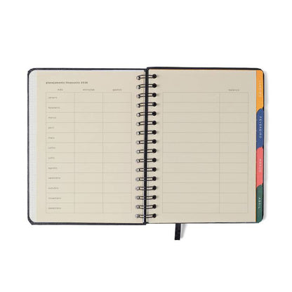 Planner Wire-o 2026 - Cícero - Libélulas Semanal Notas c/ Divisórias A5 - Preto