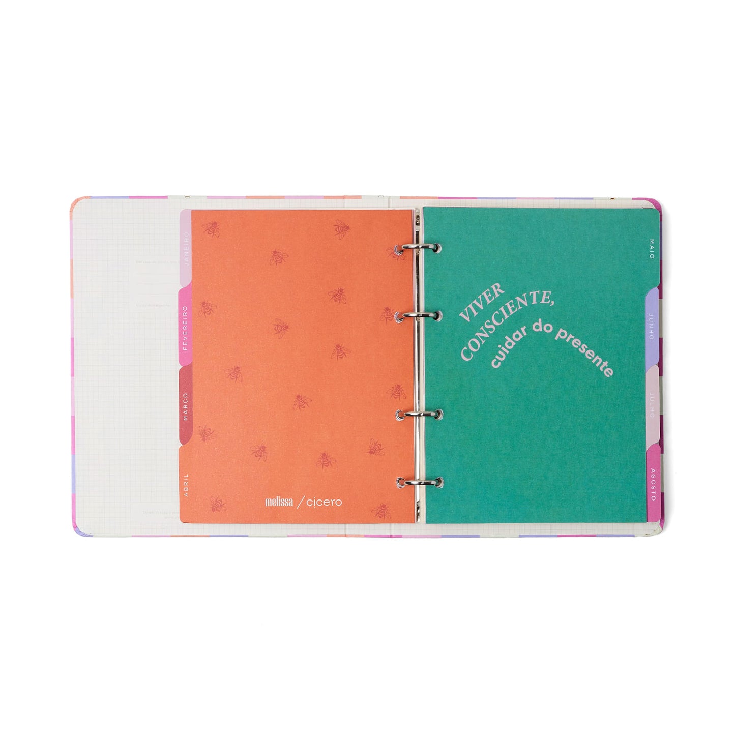 Agenda Planner Argolado 2027 - Cícero - Melissa Mini Bloomy Pistache - Semanal Notas A5