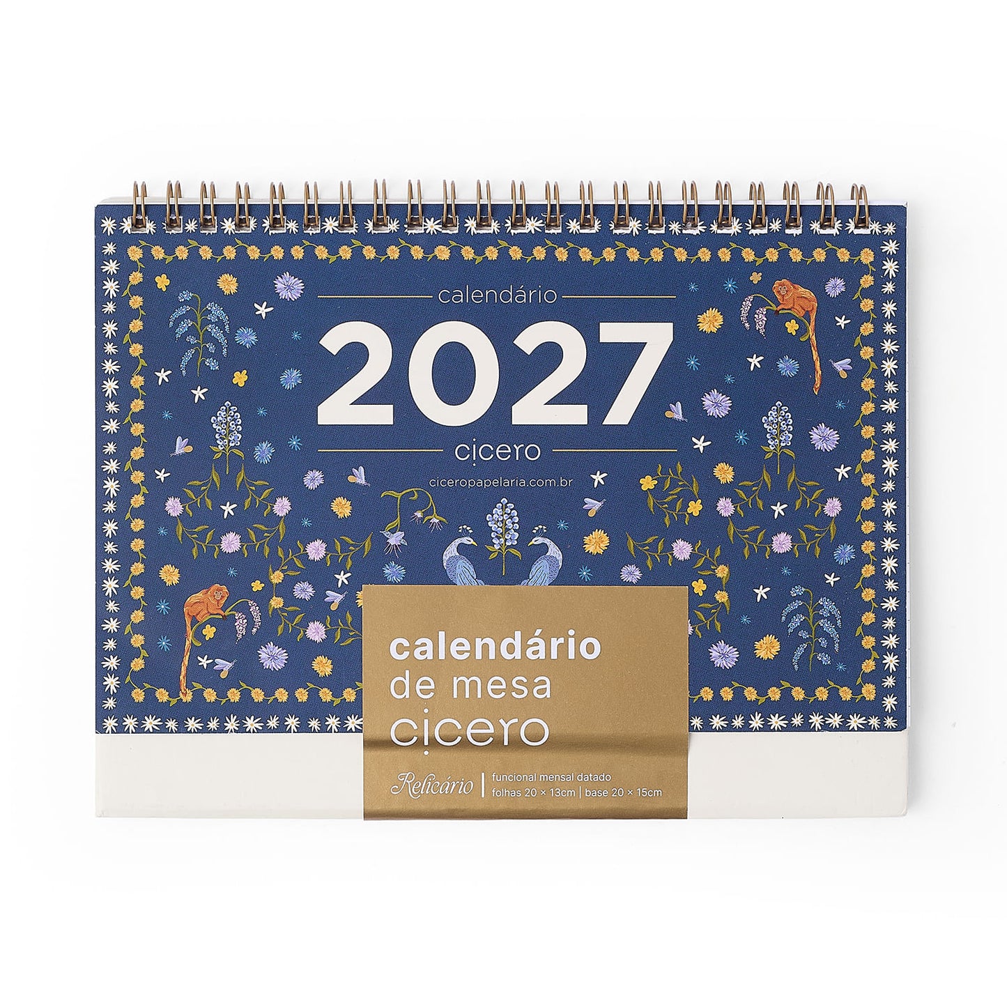 Calendário de Mesa 2027 - Cícero - Relicário - 20x15