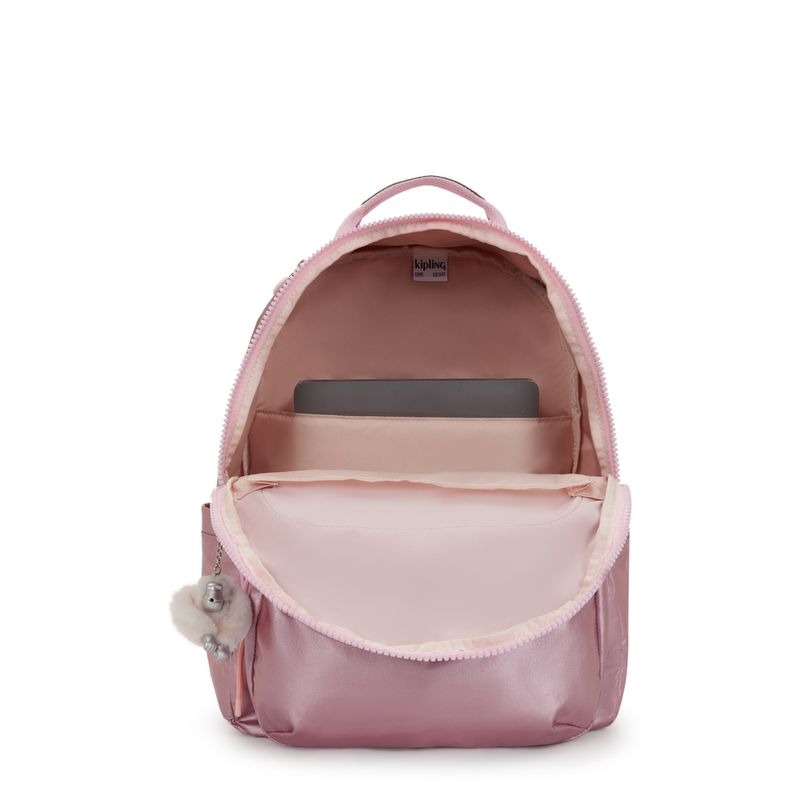 Mochila Kipling Seoul Rosa Bronze Pi Met C