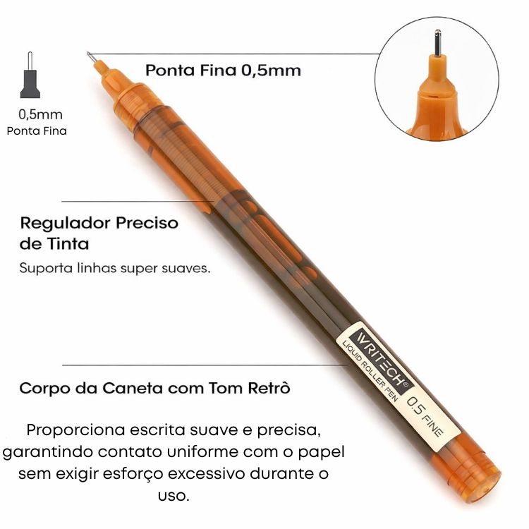 Caneta Rollerball Liquid Ink Writech 0.5mm W-904