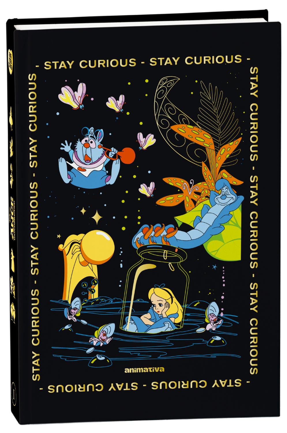 Caderno Colegial Alice in Wonderland Costurado 160 Folhas Animativa