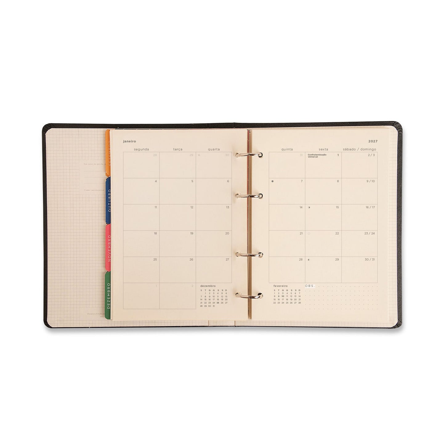 Agenda Planner Argolado 2027 - Cícero - Veredas Gelo - Semanal Notas A5