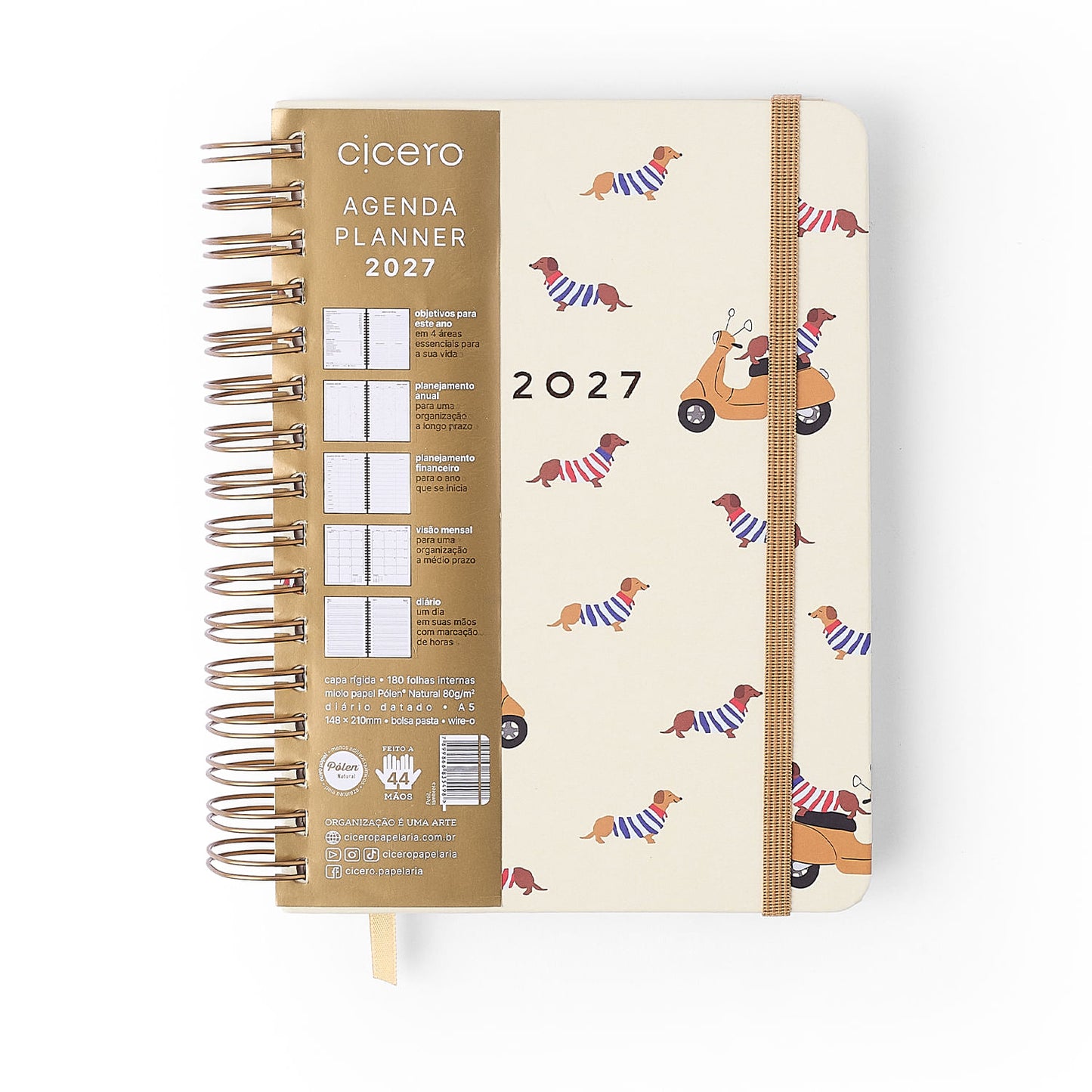 Agenda Planner Wire-o 2027 - Cícero - Petit Lambreta - Diária A5