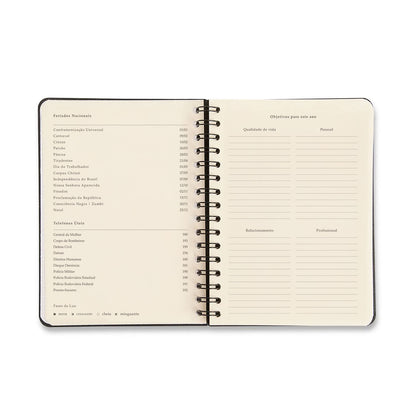 Agenda Planner Wire-o 2027 - Cícero - Veredas Marrom - Semanal Anotações A5