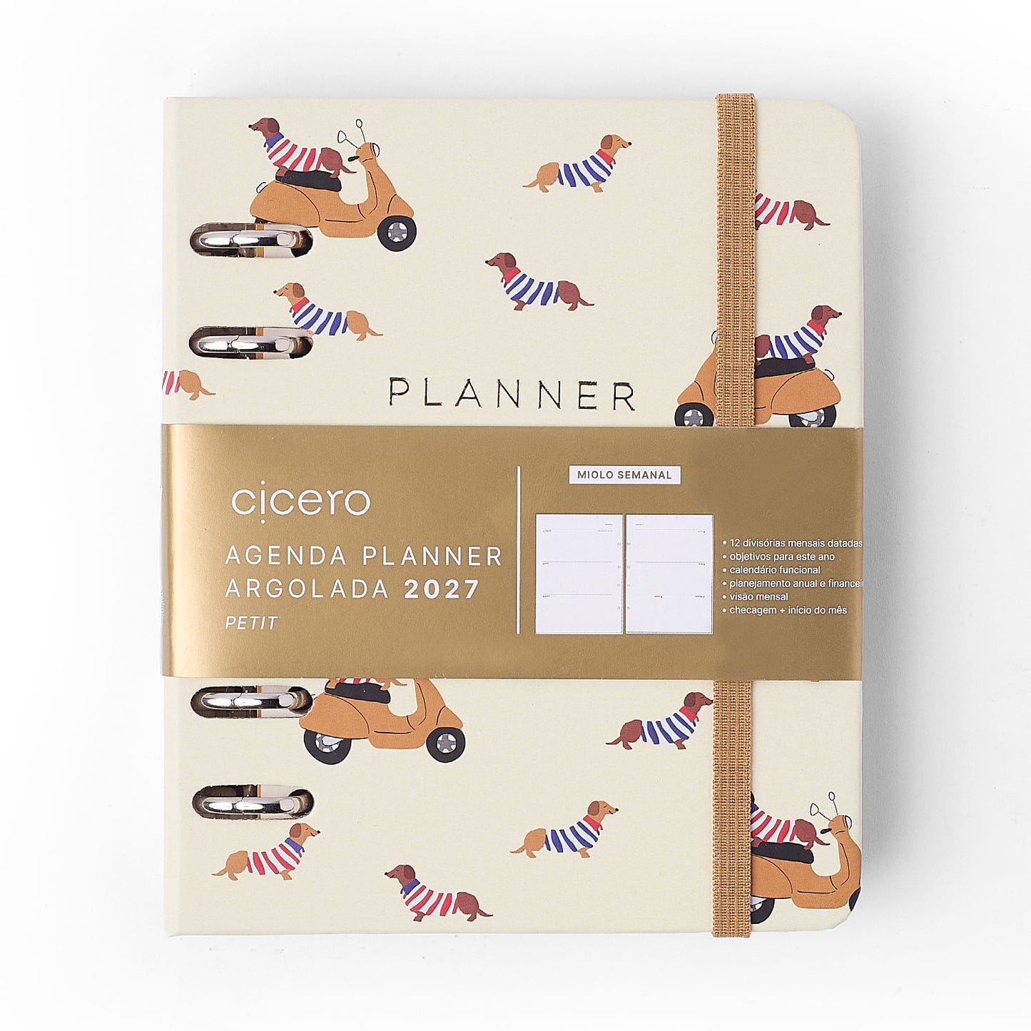 Agenda Planner Argolado 2027 - Cícero - Petit Lambreta - Semanal A6