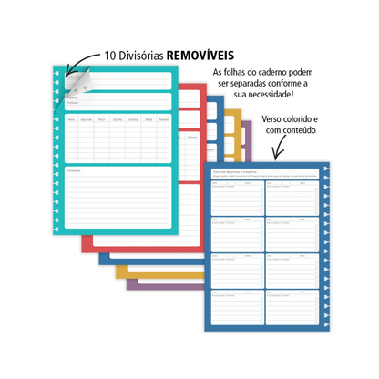 Caderno Colegial - Fina Ideia - Buquê - 10 Matérias