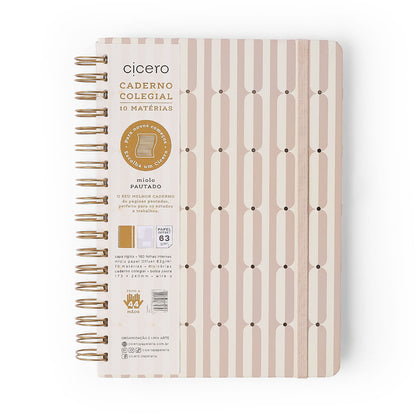 Caderno Espiral - Cícero - Veredas Gelo - Pautado 17x24 10 Matérias 160 Fls