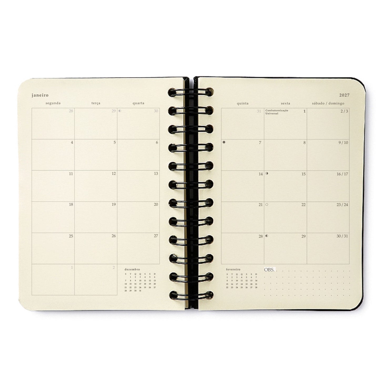 Agenda Planner Wire-o 2027 - Cícero - Melissa Mini Bloomy Chocolate - Diária 11,5x16