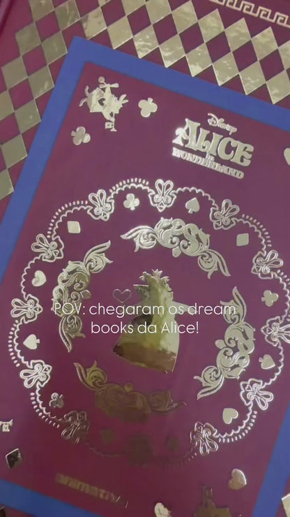 Caderno Colegial Alice in Wonderland Costurado 160 Folhas Animativa