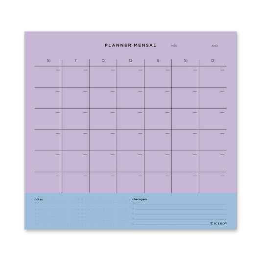 Planner Permanente Mensal - Cícero - Pastel Block 29,7 x 27cm