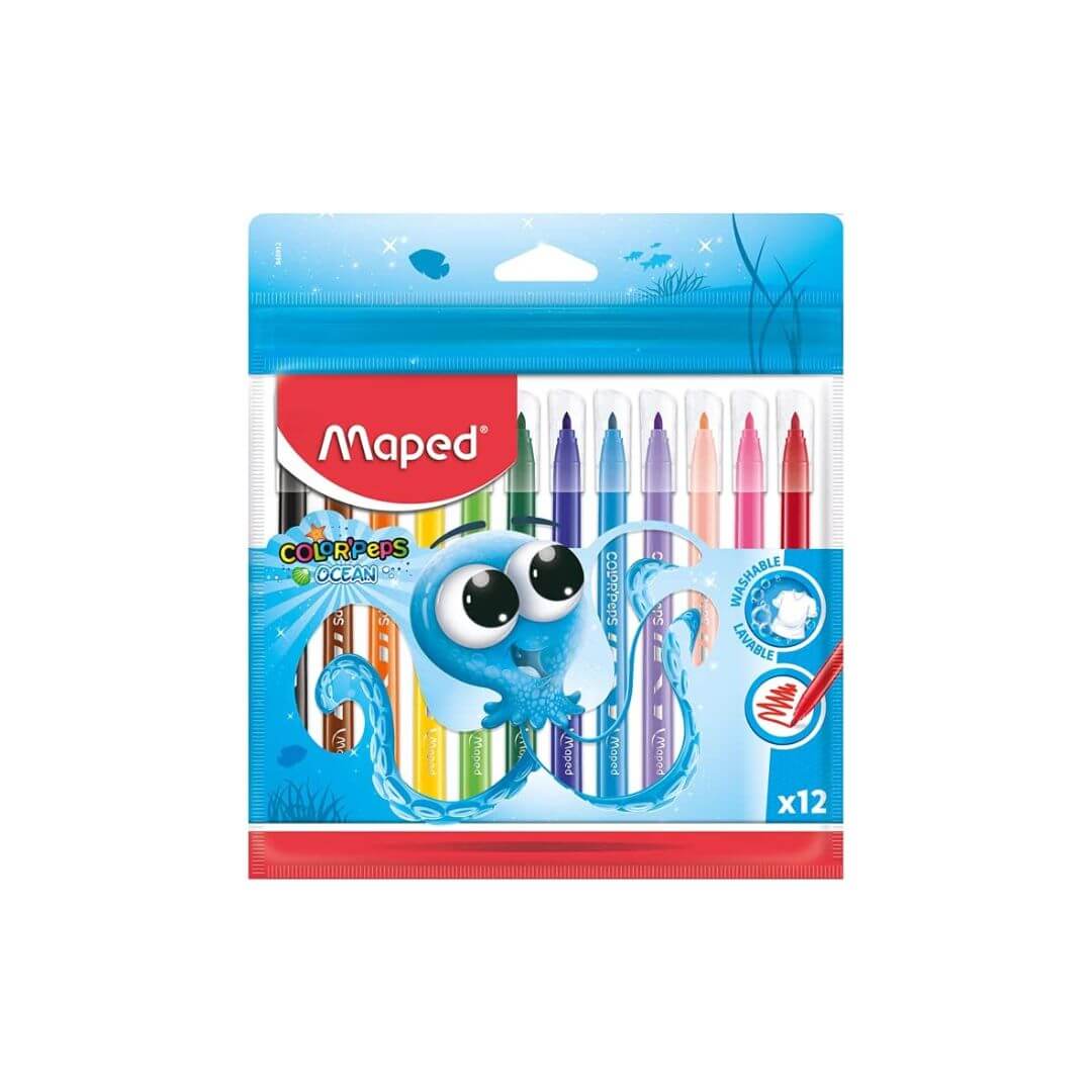 Caneta Hidrográfica - Maped - Color´Peps Ocean 12 cores