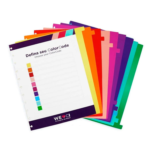 Divisórias ColorCode Grandes - Caderno Inteligente - 10 Matérias