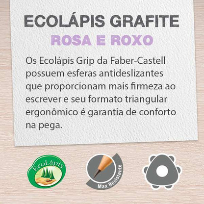 Lápis Eco - Faber-Castell - Grip Roxo e Rosa