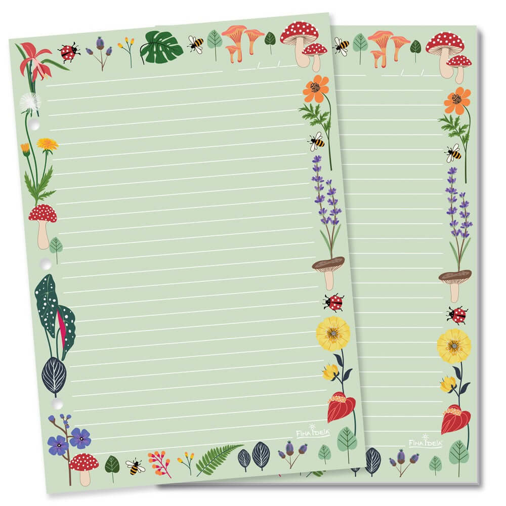 Refil Caderno Argolado Decorado - Fina Ideia - Love Garden 30Fls