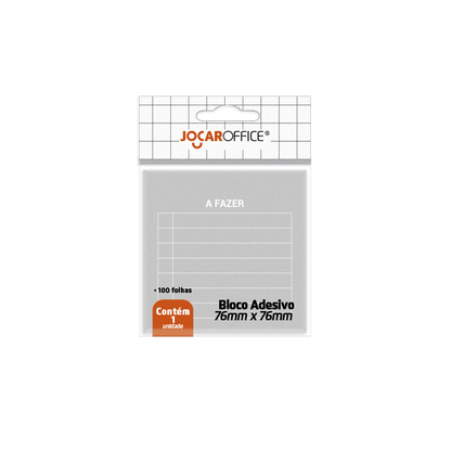 Bloco Adesivo - Jocar Office - Cinza A Fazer 76mmx76mm 100Fls