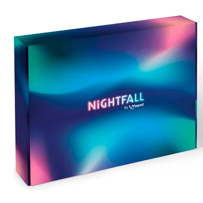 Box NightFall - Maped - 1 Apontador 1 Tesoura 1 Lápis Grafite 3 Canetas e 5 Lápis de Cor
