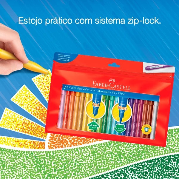 Canetinha Vai e Vem - Faber-Castell - 24 Cores