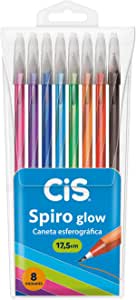 Caneta Esferográfica - CIS - Spiro Glow 8 Cores 0.7mm