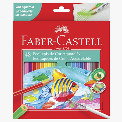 Lápis de Cor Eco - Faber-Castell - 48 Cores Aquarelável